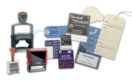 &eacute;tiquette tampons